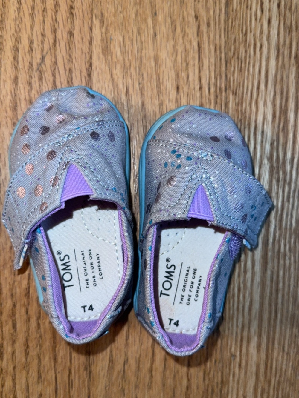 Toms Lavender Polka Dot Slip-On Baby Shoes